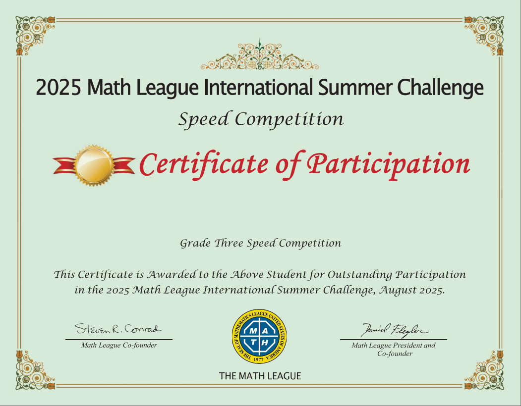 Certificate of Participation 证书